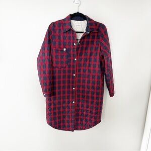Goshen vintage plaid quilted jacket long‎ length size small